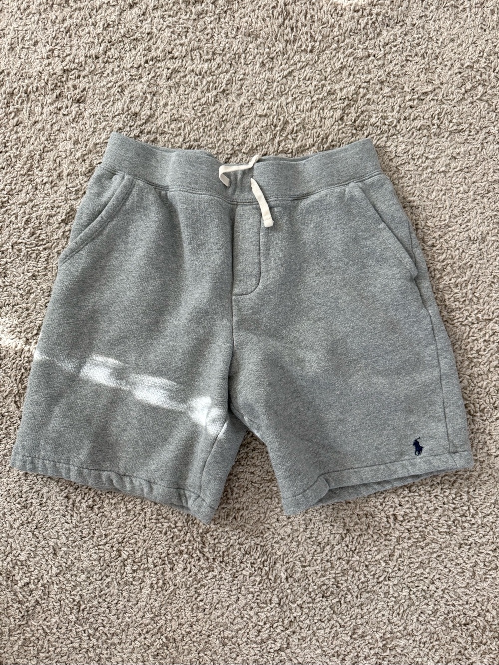 Polo Ralph Lauren Boys Gray Fleece Sweat Shorts Size L 14-16 Drawstring